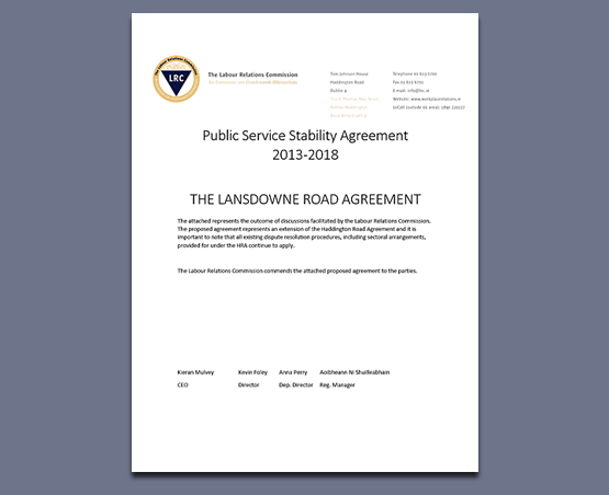 Public Service Agreement 2013-2018